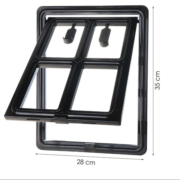 Hondenluik - Afsluitbaar - 4 Standen - 35x28 cm - Zwart