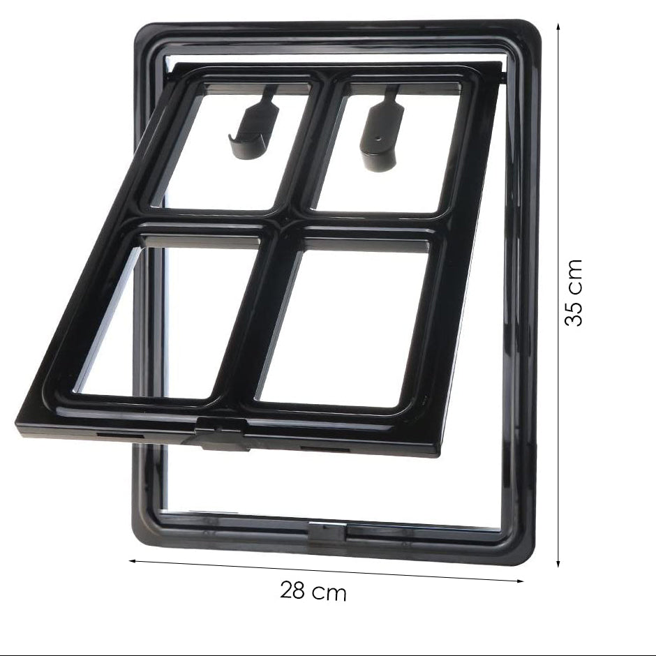 Hondenluik - Afsluitbaar - 4 Standen - 35x28 cm - Zwart