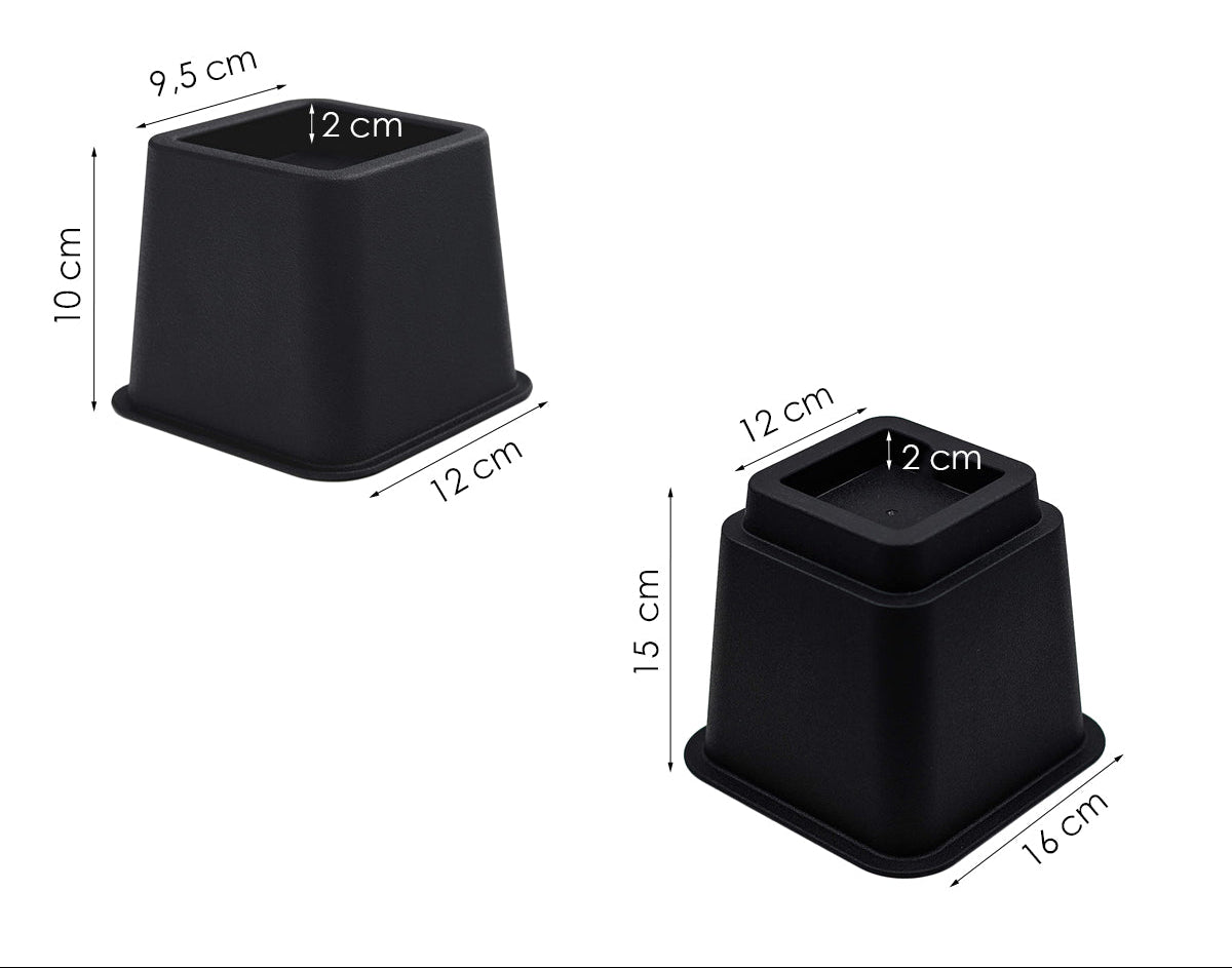 Meubelverhoger Set - Verstelbare Poten - 8 stuks - Zwart