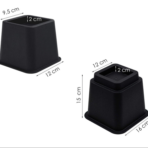 Meubelverhoger Set - Verstelbare Poten - 8 stuks - Zwart