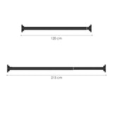 Douchestang Uitschuifbaar - Zwart - 120 cm tot 215 cm - Universeel - Douchestang zonder Boren - Douchestang Verstelbaar