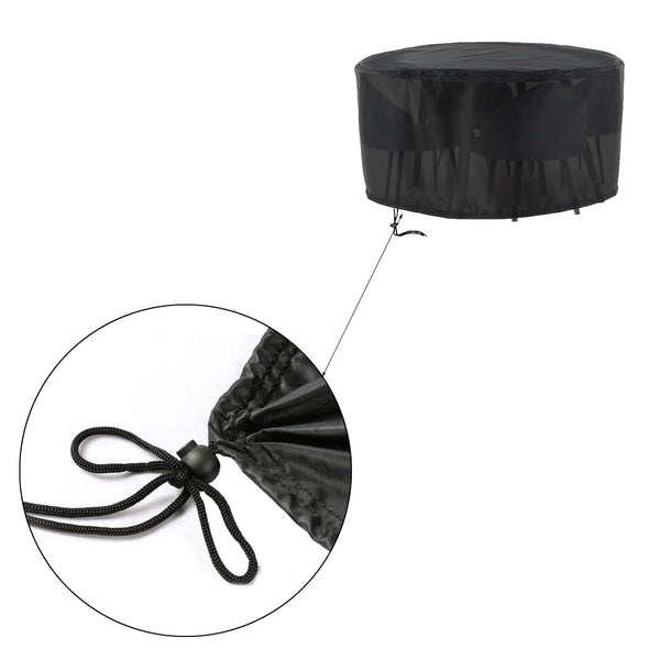 Tuinmeubelhoes Rond - 230 cm x 110 cm - Zwart - Beschermhoes voor je Tuinset - Tuinmeubelbeschermhoes