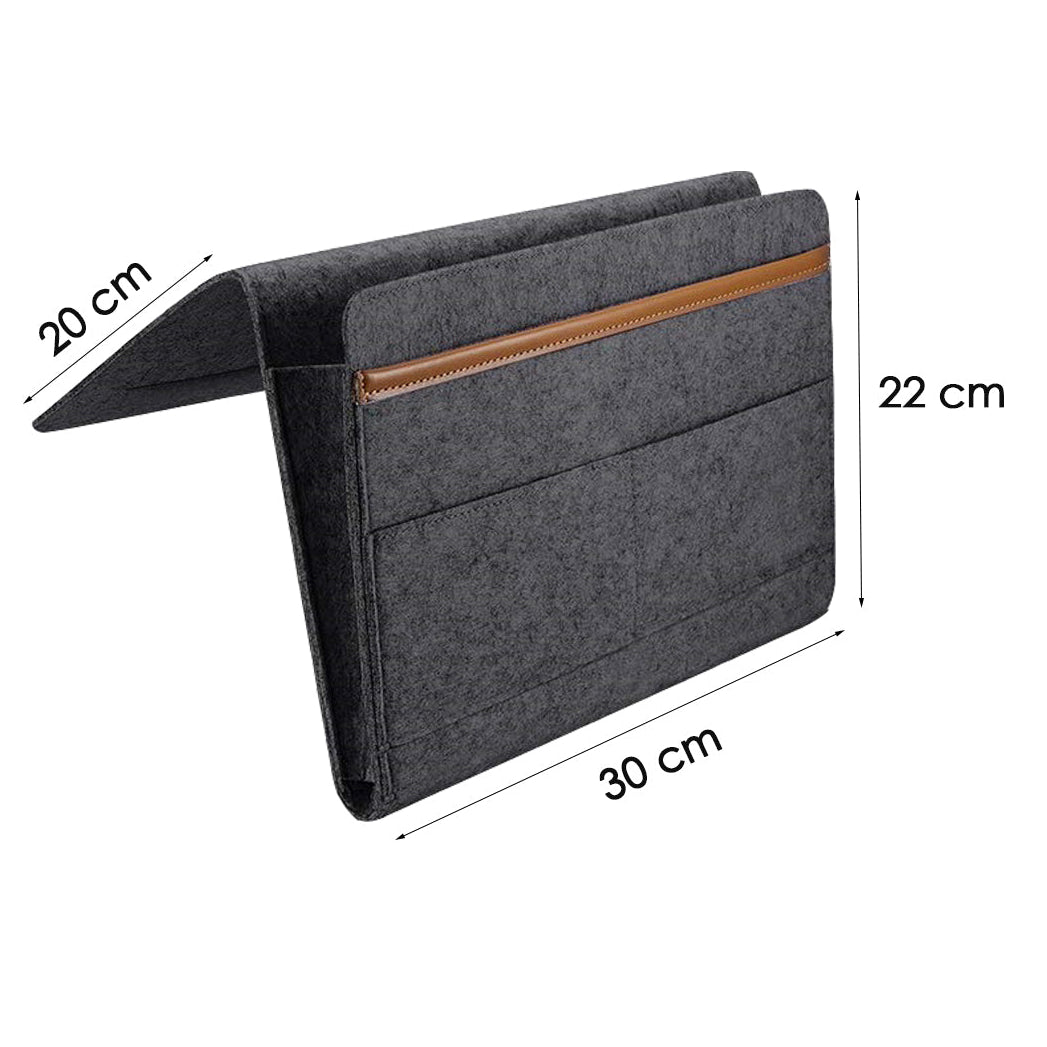 Bedside Pocket - Donker Grijs - Vilten Opbergzak voor Bed of Bank - Bedorganizer