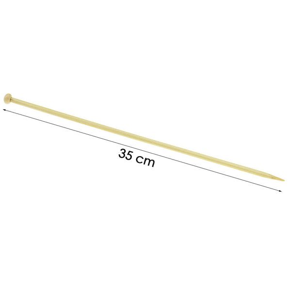Breinaalden Set Bamboe 36 Stuks - 18 Verschillende Maten - 35 cm Lang - 2 tot 10 mm Dikte