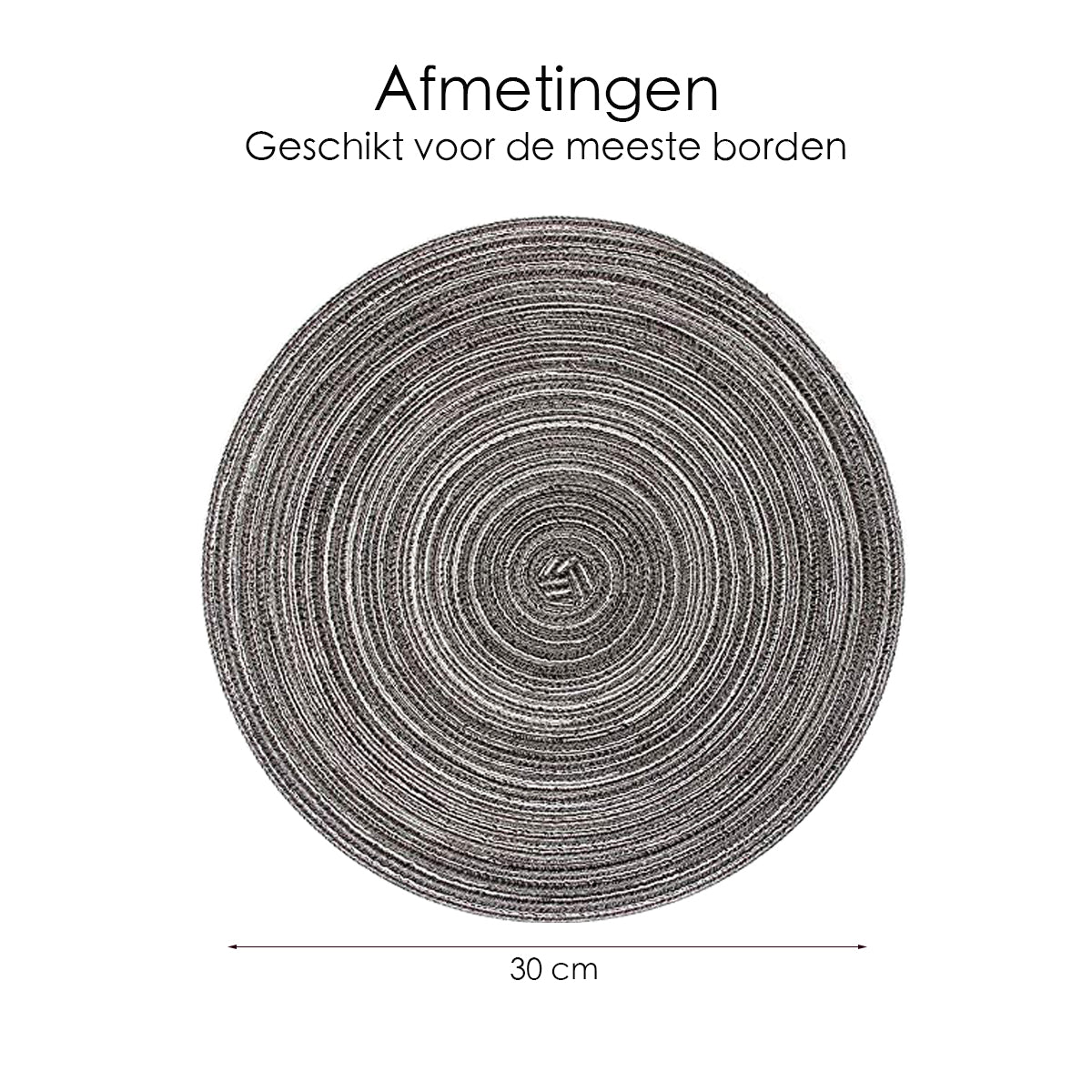 Placemat - 2 stuks - Placemat 38 cm - Grijs