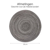 Placemat - 2 stuks - Placemat 38 cm - Grijs
