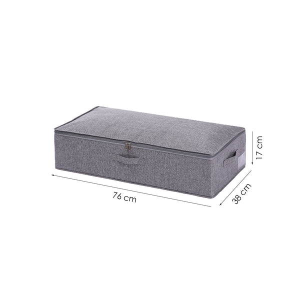 Bed Organizer met verharde bodem - 2 stuks - Ruime Opbergzakken voor Kleding en Dekbedden - Grijs - Opbergtassen voor onder je Bed