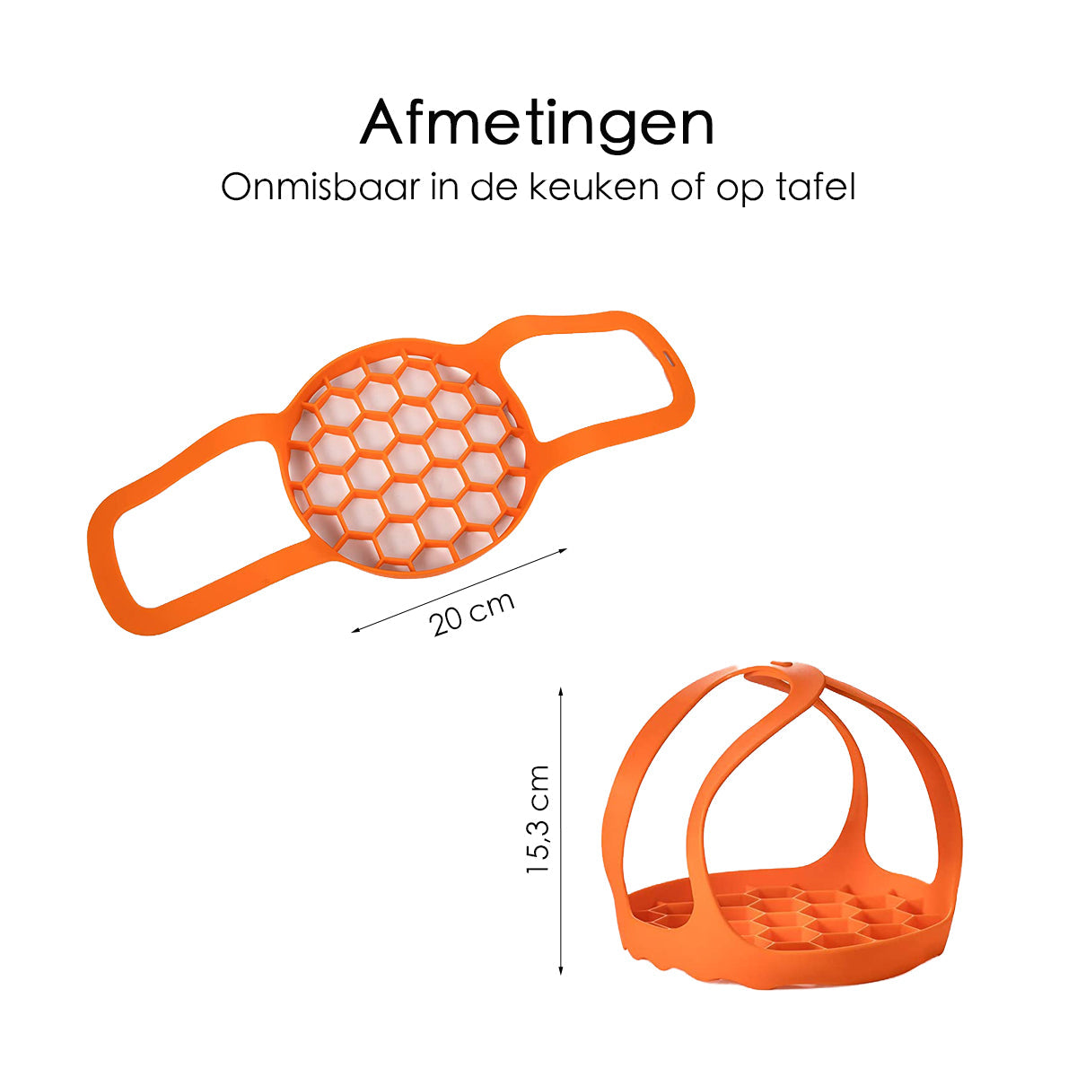 Pannenhouder - Diameter 20 cm - Lichtgewicht - Siliconen - Oranje
