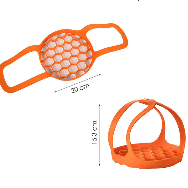 Pannenhouder - Diameter 20 cm - Lichtgewicht - Siliconen - Oranje