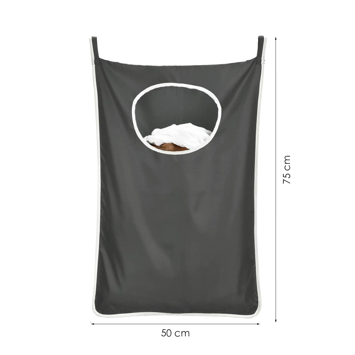 Wasmand Hangend - 2 Stuks - Zwart - 120 Liter - Hangende Opvouwbare Waszak