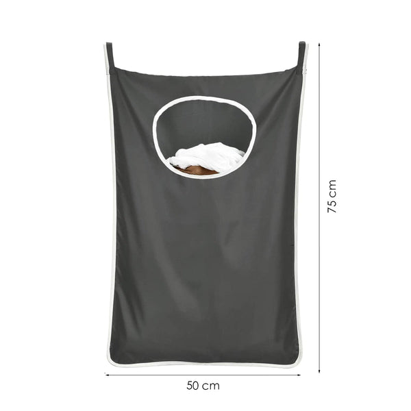 Wasmand Hangend - 2 Stuks - Zwart - 120 Liter - Hangende Opvouwbare Waszak