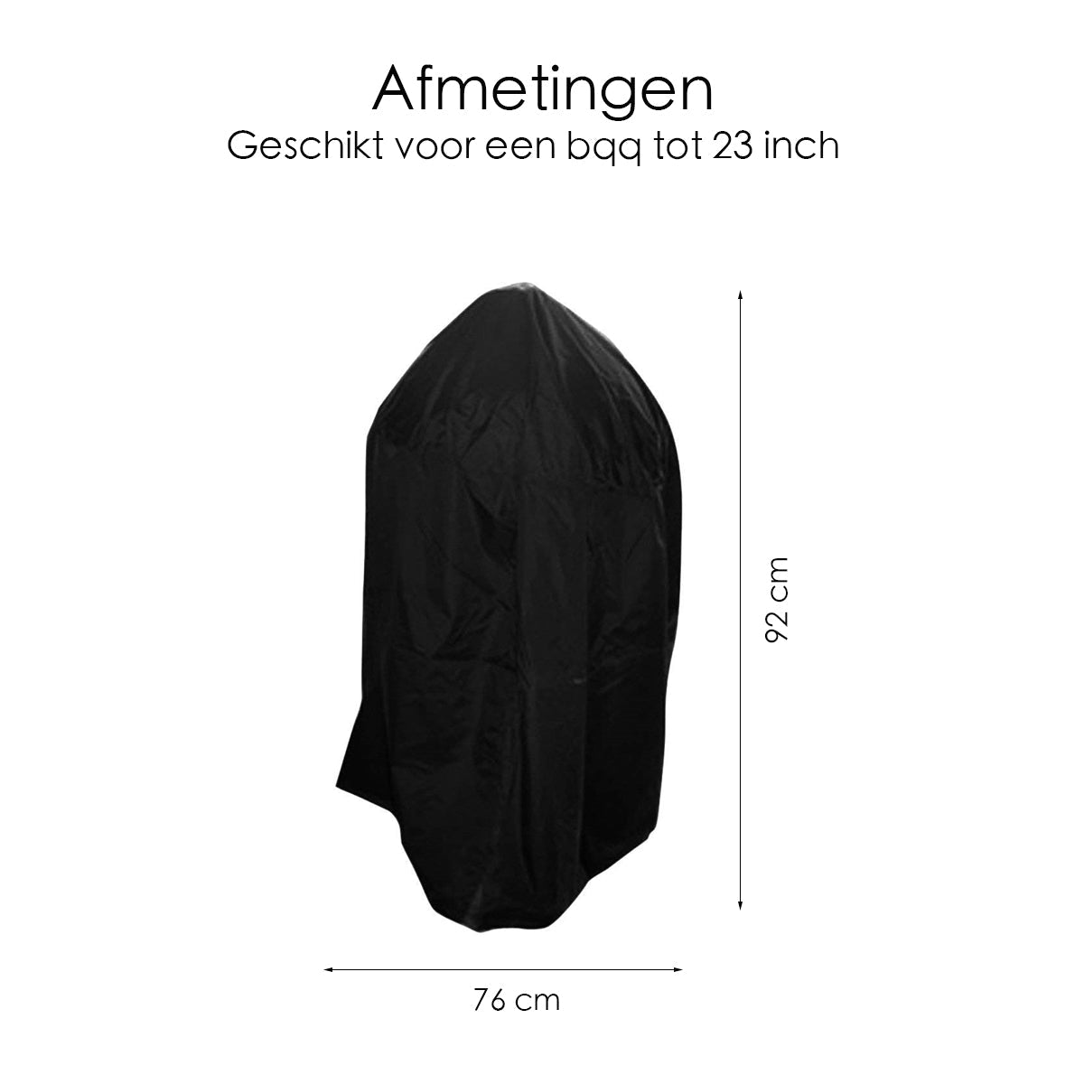 BBQ beschermhoes - voor Kamado, Weber, Green Egg - Universeel - tot 23 inch - Zwart