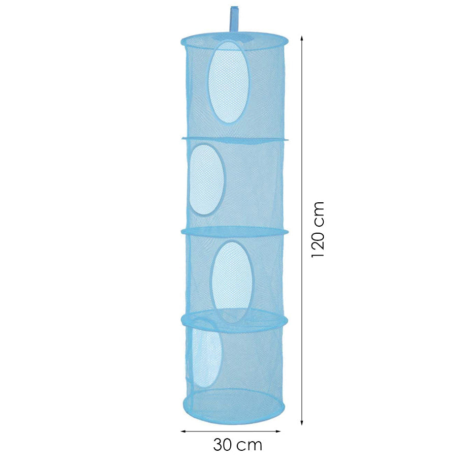 Hangende Opberger - Kinderkamer - Opvouwbaar - 4 Vakken - Blauw