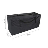 Tuinkussentas - Zwart -  173 x 76 x 51 cm - Opbergtas voor Tuinmeubelkussens - Tuinstoelkussentas - Tuinsetkussen Opbergtas