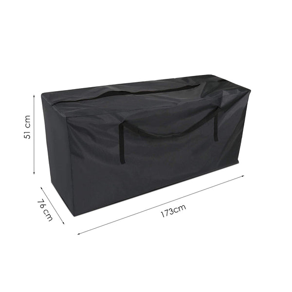 Tuinkussentas - Zwart -  173 x 76 x 51 cm - Opbergtas voor Tuinmeubelkussens - Tuinstoelkussentas - Tuinsetkussen Opbergtas