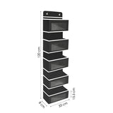 Opbergzak voor Deur - 5 Ruime Opbergvakken - 120 cm x 33 cm - Zwart - Deur organizer