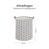 Wasmand - Opbergzak - 60L - Waterproof - Zwart/wit