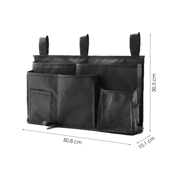 Bedside opslag zwart - Opbergzak voor naast bed - Bedside Pocket - Bed Organizer - 50,8 x 10,1 x 30,5 cm
