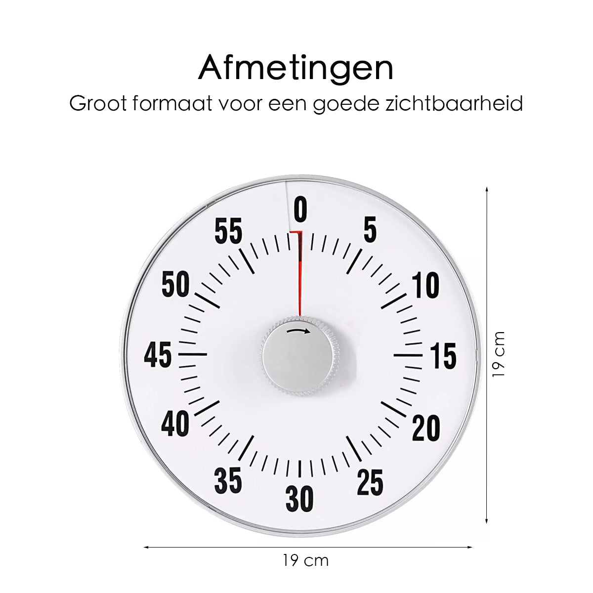 Leerklok rond - Timer Kind - Vergaderklok - Aftelklok