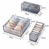 Ondergoed Verdeler - Organizer - 3 Stuks - Grijs - Transparant
