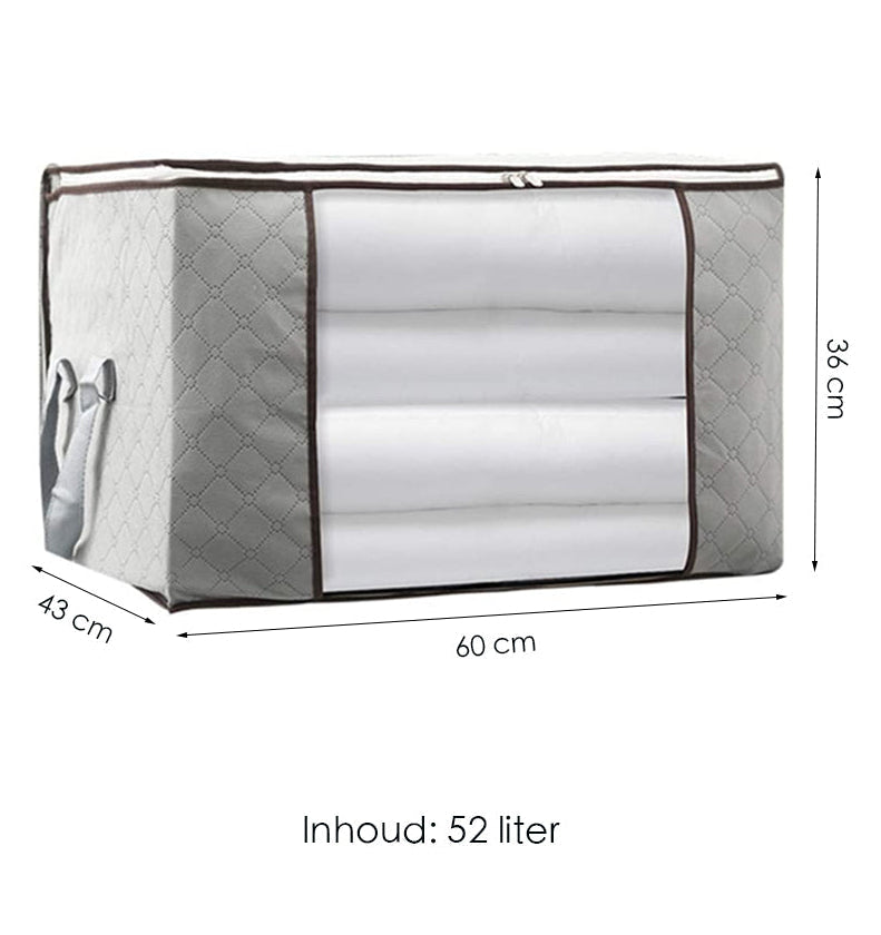 Hoogwaardige Opbergtas voor Kleding - 4 Stuks - Grijs - Organizer voor Dekbed