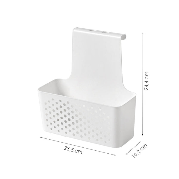 Keukendeur organizer - Wit - 24,4 x 23,5 x 10,2 cm - Keukenkast organiser - Deurmand - Gootsteenkast organizer - Hangende Organizer