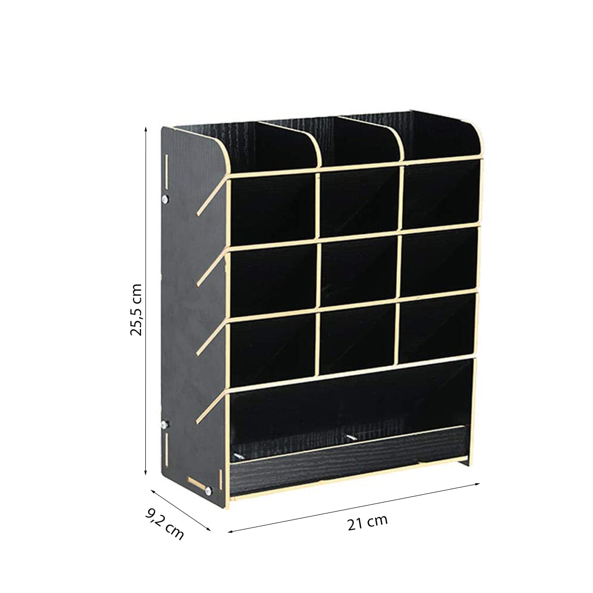 Bureau Organizer Hout - Zwart - Pennenbakje - Desk Organizer - Pennenhouder