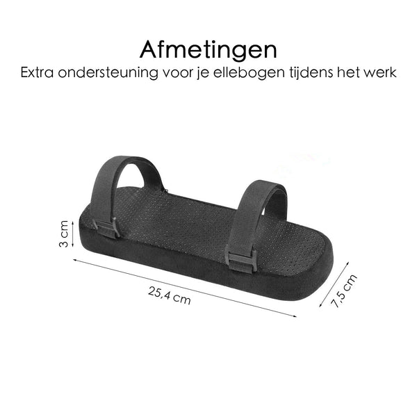 Armleuning Kussen Bureaustoel - Universeel - Zwart - 2 Stuks