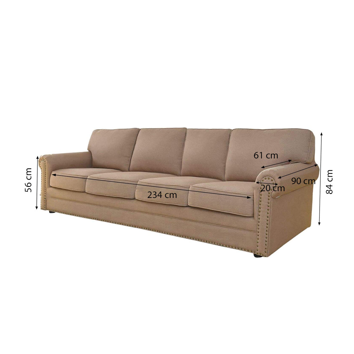 Bankhoes Stretch - Zwart - Geschikt voor een breedte van 190 - 230 cm - Bannkbeschermer - 2 Zitsbank - 3 Zitsbank