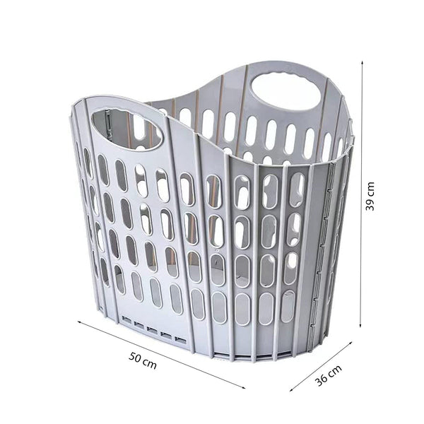Wasmand Opvouwbaar - Grijs - 70 liter - 50 x 36 x 39 cm - Inklapbare Wasmand - Ruimtebesparende Wasmand - Wassorteerder