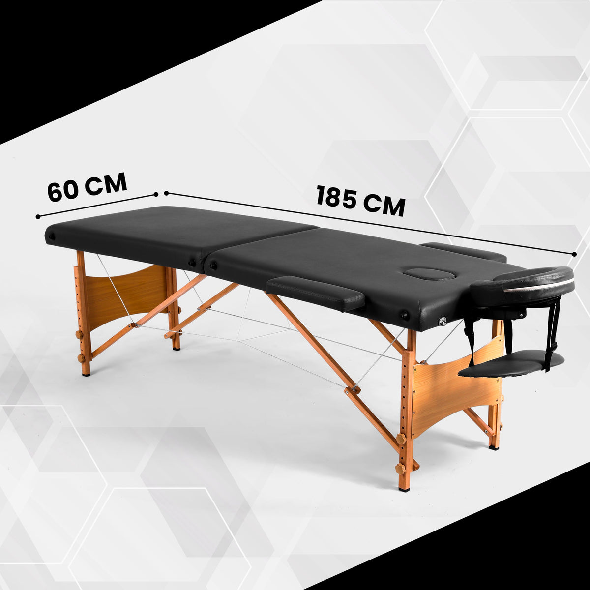 Massagetafel 185x60 Zwart