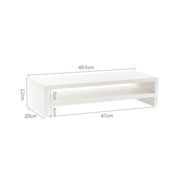 Monitorstandaard 2 Laags - 50cm x 20cm x 12cm - Wit