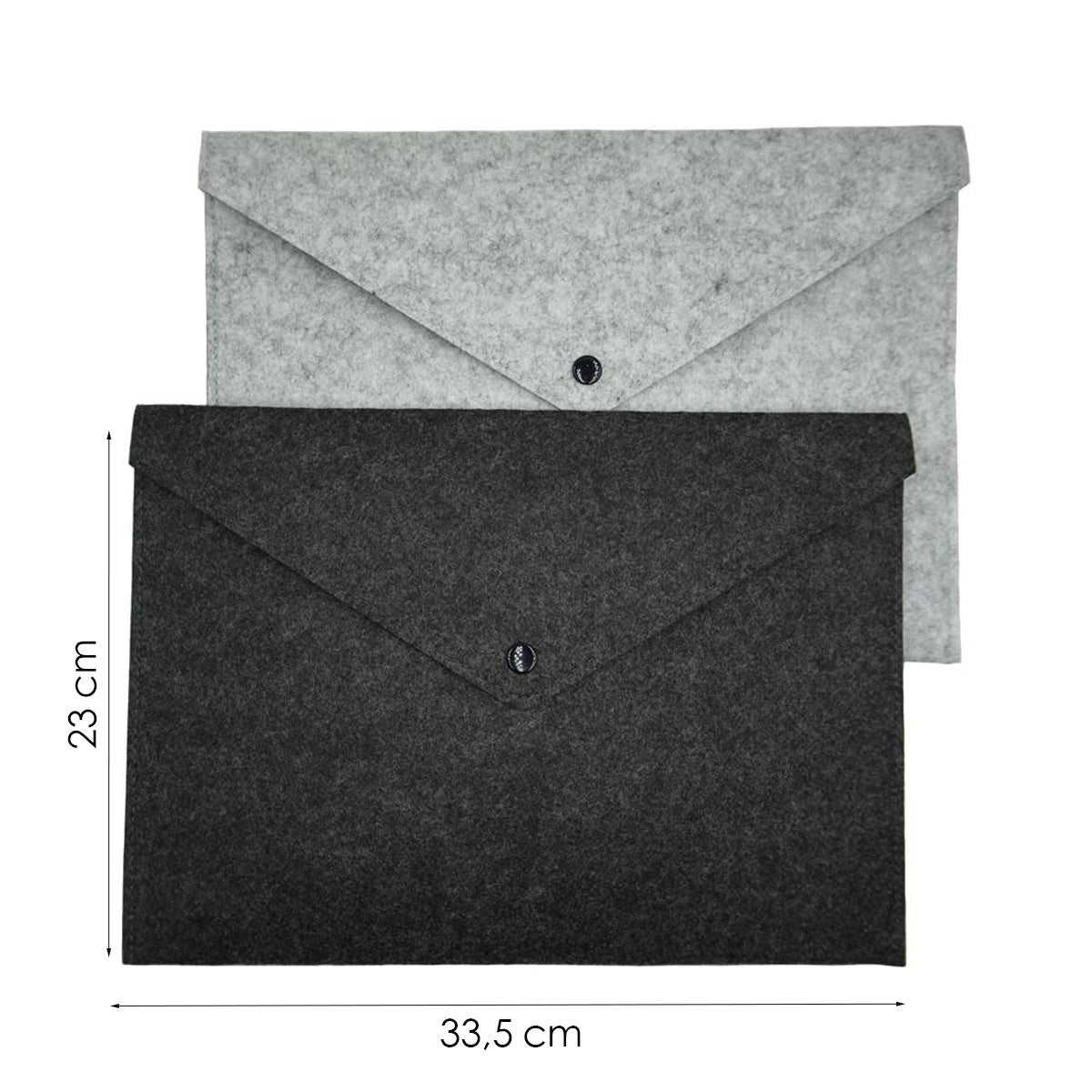 Aktetas Vilt - 2 Stuks - Lichtgrijs & Donkergrijs - Documenten Houder - Laptopsleeve - Documentenmap