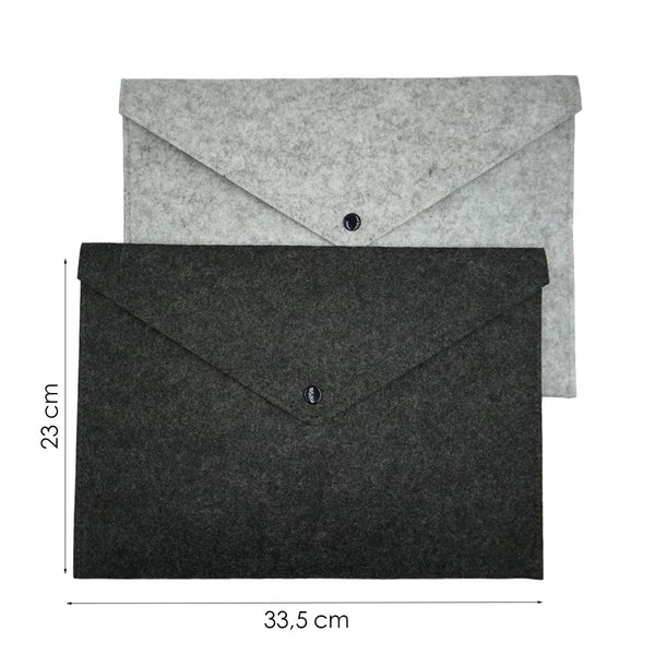 Aktetas Vilt - 2 Stuks - Lichtgrijs & Donkergrijs - Documenten Houder - Laptopsleeve - Documentenmap