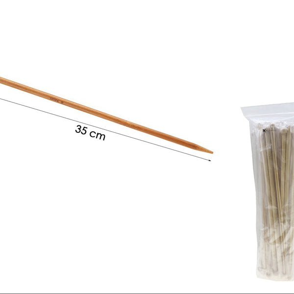 Breinaalden Set Bamboe 36 Stuks - Donker Bruin - 18 Verschillende Maten - 35 cm Lang - 2 tot 10 mm Dikte