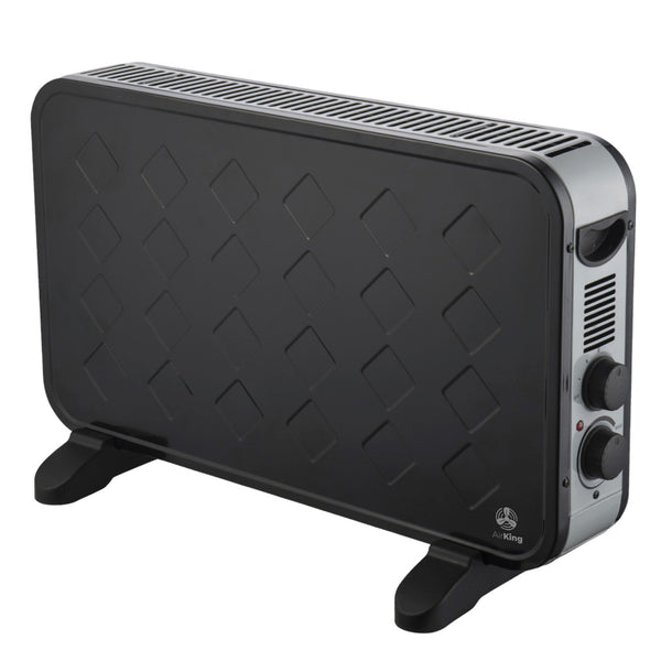 Elektrische Convectorkachel - 1250/2000 Watt - Convectorkachel Electrisch met Verstelbare Thermostaat - Elektrische kachels - Zwart