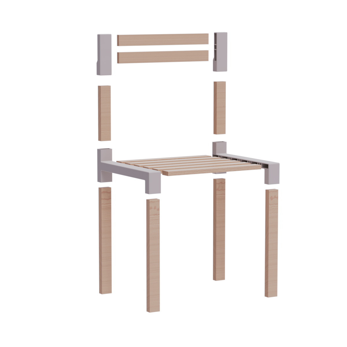 FixWood Kinder Tafel- en Stoelenset – Natuurlijk Hout & Kunststof – Duurzaam Speel- en Leermeubel – 3-delig (1 Tafel + 2 Stoelen)