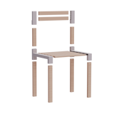 FixWood Kinder Tafel- en Stoelenset – Natuurlijk Hout & Kunststof – Duurzaam Speel- en Leermeubel – 3-delig (1 Tafel + 2 Stoelen)