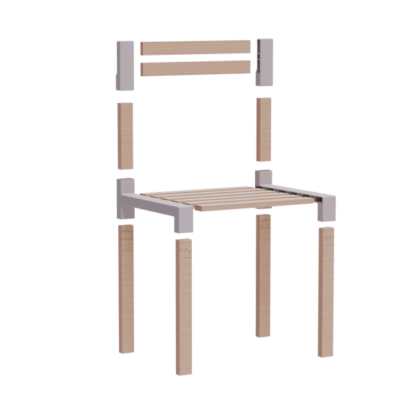 FixWood Kinder Tafel- en Stoelenset – Natuurlijk Hout & Kunststof – Duurzaam Speel- en Leermeubel – 3-delig (1 Tafel + 2 Stoelen)