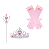 Prinsessen Accessoireset: Kroon, Toverstaf en Handschoenen - Roze