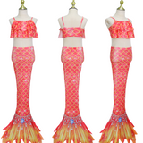 Zeemeerminstaart met bikini verkleed set Oranje en Geel