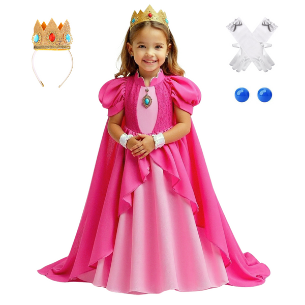 Princess Peach verkleed jurk voor kinderen