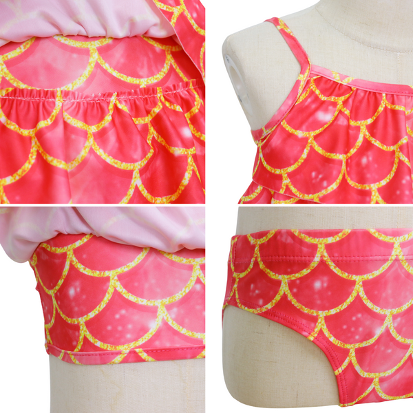 Zeemeerminstaart met bikini verkleed set Oranje en Geel