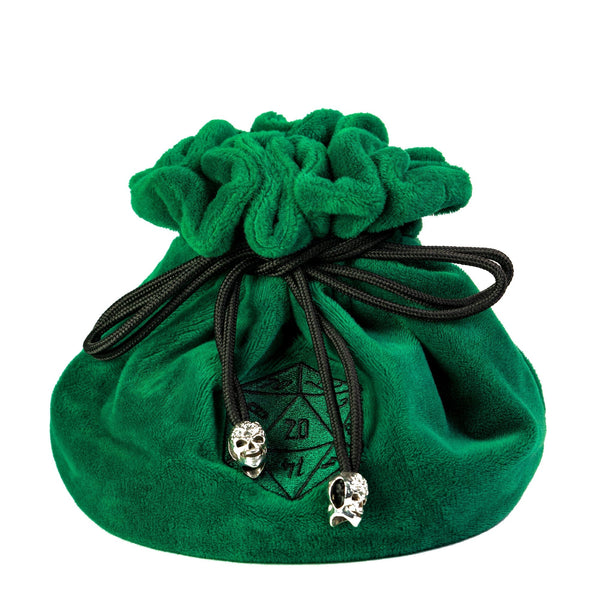 Dobbelstenen Zak met Dice Tray – Zachte Pluche Opbergzak | Voor Dungeons & Dragons & TTRPG Dobbelstenen Groen