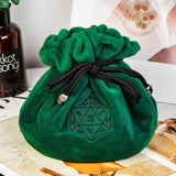 Dobbelstenen Zak met Dice Tray – Zachte Pluche Opbergzak | Voor Dungeons & Dragons & TTRPG Dobbelstenen Groen