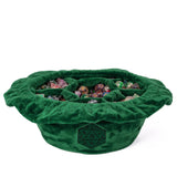 Dobbelstenen Zak met Dice Tray – Zachte Pluche Opbergzak | Voor Dungeons & Dragons & TTRPG Dobbelstenen Groen