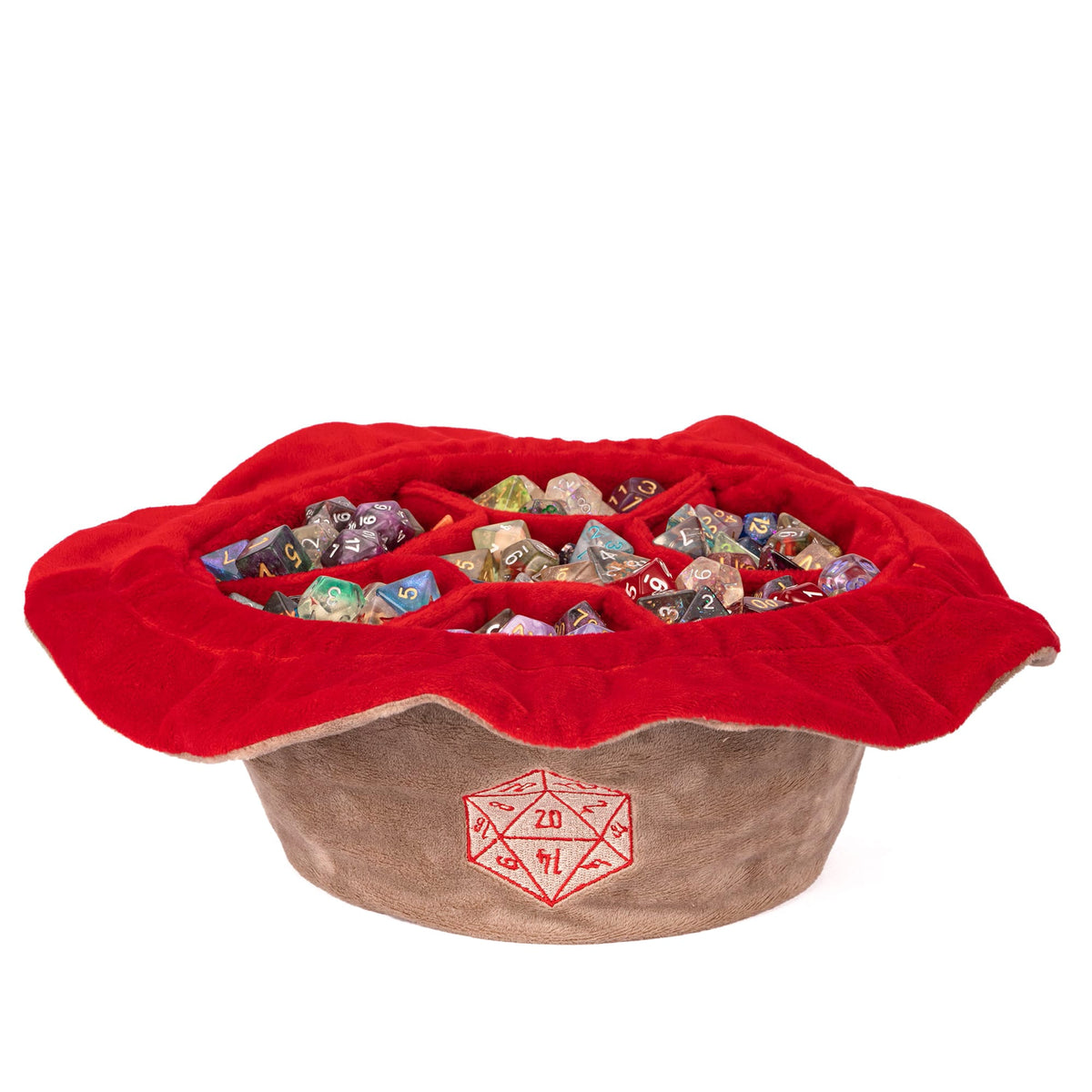 Dobbelstenen Zak met Dice Tray – Zachte Pluche Opbergzak | Voor Dungeons & Dragons & TTRPG Dobbelstenen