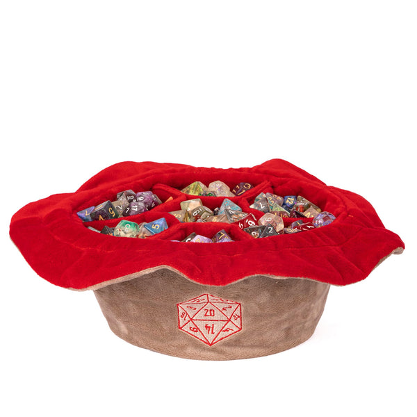 Dobbelstenen Zak met Dice Tray – Zachte Pluche Opbergzak | Voor Dungeons & Dragons & TTRPG Dobbelstenen