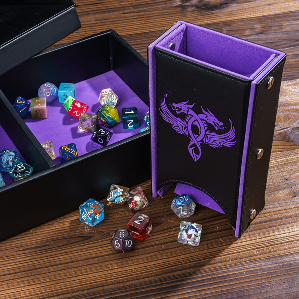 Dobbelaars Deluxe Dice Vault (Zwart & Paars)