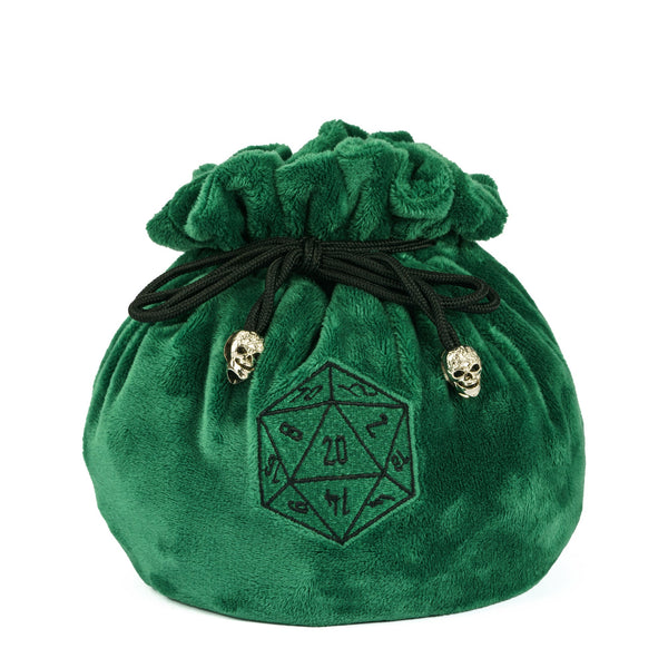 Dobbelstenen Zak met Dice Tray – Zachte Pluche Opbergzak | Voor Dungeons & Dragons & TTRPG Dobbelstenen Groen